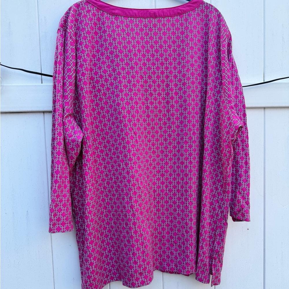 Chic Nation Fuchsia Geometric Blouse - Picture 3 of 3